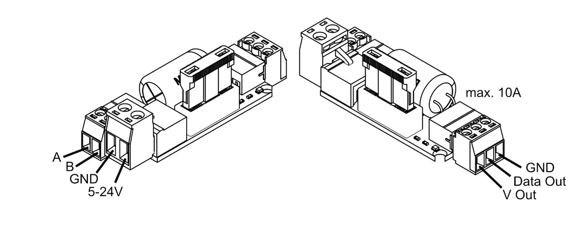 cod.m WLED Range Extender OUT Schematic diagram